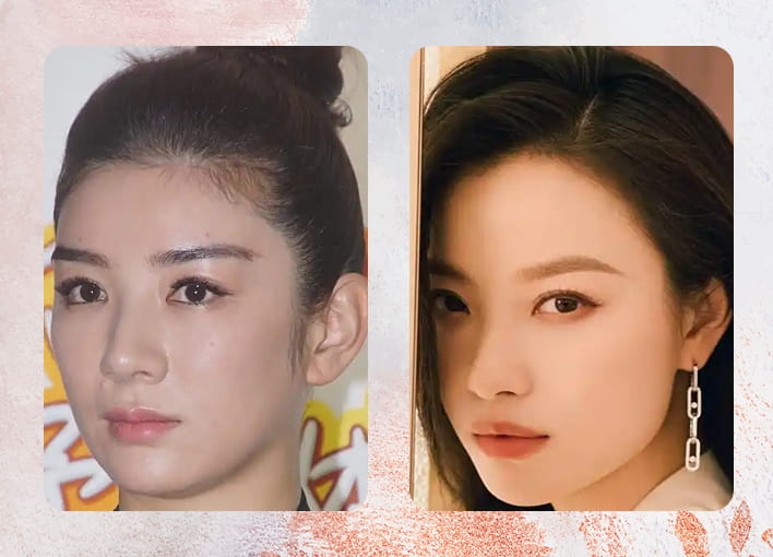 左女眉插天倉,右女相安無事